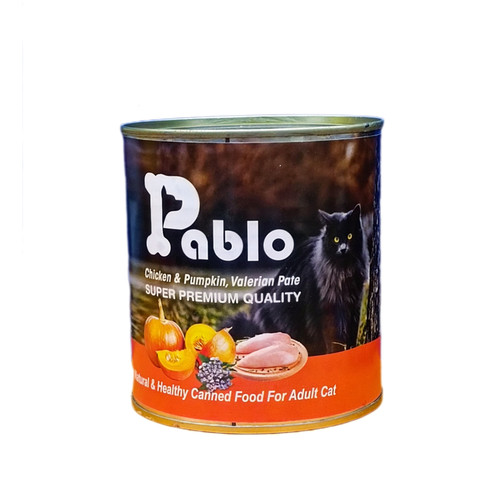 کنسرو گربه پابلو پته مرغ , کدو , سنبل الطیب 800 گرمی
